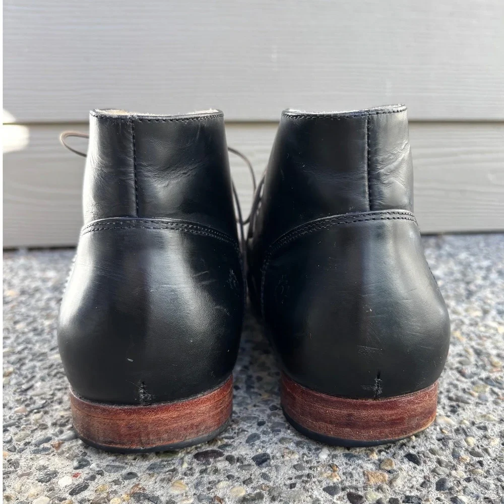 Nisolo Mens Everyday Black Leather Lace Up Ankle Boots Chukka Shoes Size 11.5